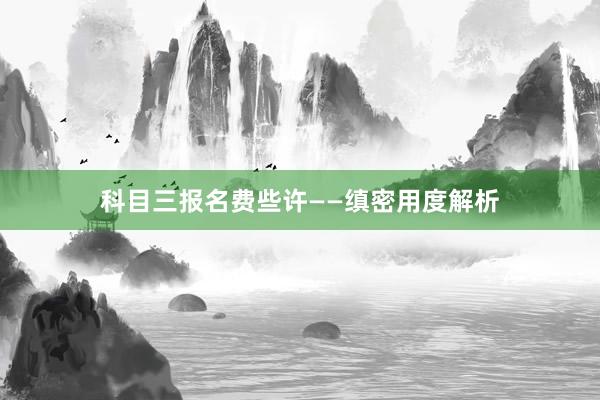 科目三报名费些许——缜密用度解析
